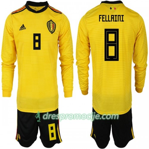 Belgija Dres FELLAINI 8 Dječji Gostujući Svjetsko prvenstvo 2018 Dugim Rukavima Belgija Dres FELLAINI 8 Dječji Gostujući Svjetsko prvenstvo 2018 Dugim Rukavima